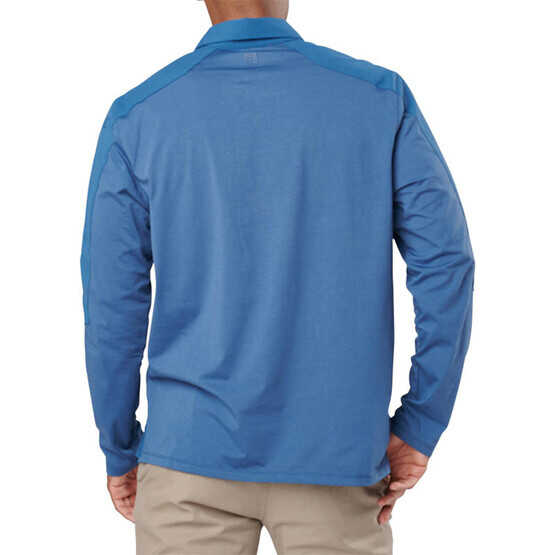 511 Artillery Long Sleeve three button blue Polo features side vents and odor blocking fabric
